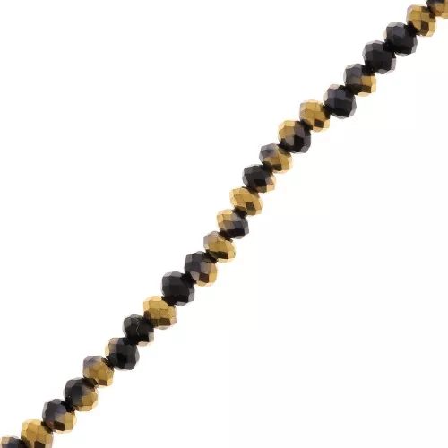 Cipollotti - rondelle sfaccettate 3x2 mmBlack / Gold plateds x41cm