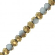 Cipollotti - rondelle sfaccettate 3x2 mm Light Blue / Gold plateds x43cm|raw }}
