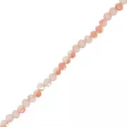 Perles rondelles facettées - rondes aplaties -3.5x3 mm Cream Iris AB x30cm