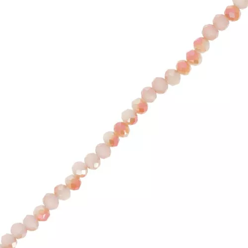 Perle sfaccettate rotonde - rotonde appiattite -3,5x3 mm Cream Iris AB x30cm
