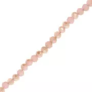 Perles rondelles facettées rondes aplaties 3.5x3 mm - Peach Puff rainbow x35cm