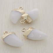 Mini pendente con pietra sintetica imitazione gemma 20 mm Opalo/dorato x1