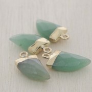 Mini pendente con pietra sintetica imitazione gemma 20 mm Aventurina/dorato x1