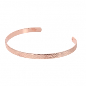 Base Eco in ottone per bracciale superificie striata 4.5x160 mm oro rosa x1