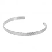 Base Eco in ottone per bracciale superificie striata 4.5x160 mm rodiato x1