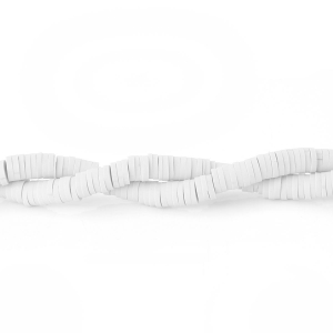 Perle rondelle in pasta polimerica Heishi 5x1 mm Bianco x38 cm