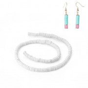 Perle rondelle in pasta polimerica Heishi 5x1 mm Bianco x38 cm