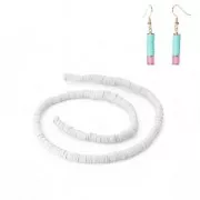 Perle rondelle in pasta polimerica Heishi 5x1 mm Bianco x38 cm