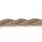 Perle rondelle in pasta polimerica Heishi 5x1 mm Taupe x40 cm
