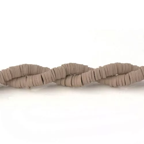Perle rondelle in pasta polimerica Heishi 5x1 mm Taupe x40 cm
