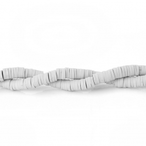 Perle rondelle in pasta polimerica Heishi 5x1 mm Grigio chiaro x39 cm