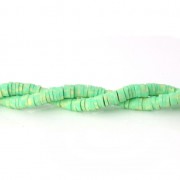 Perle in pasta polimerica Heishi 5x1 mm Multi Fluo Green x39 cm