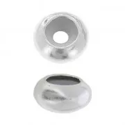 Stopper in metallo 7x3.5mm con un foro di 2 mm Placcatura argento antico x1