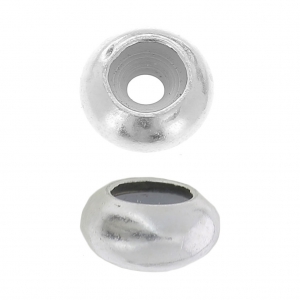 Stopper in metallo 7x3.5mm con un foro di 2 mm Placcatura argento antico x1