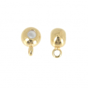 Stopper in metallo 5x4mm con un foro di 1.5 mm Dorato con oro fino x1