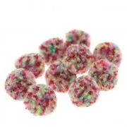 Assortimento di 10 pompon rotondi in poliestere 15 mm - Multicolore
