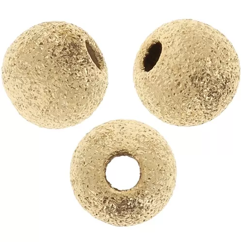 Palle diamantate mm. 6 dorata con oro fino x5