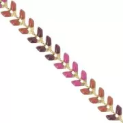 Catena a spina di pesce in resina epossidica 6,3 mm Bordeaux/Camello/Dorato rosa x 20 cm