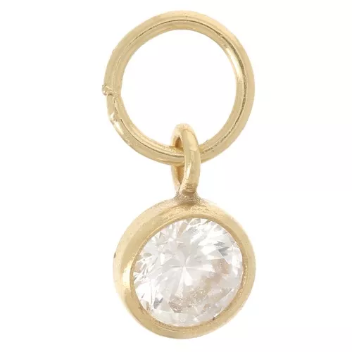 Pendente 6.5x4.5 mm con anellino parallelo - Ossido di zirconio - Gold filled