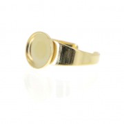Anello per cabochon retro piatto 10 mm Dorato con oro fino x1|raw }}