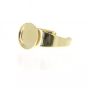 Anello per cabochon retro piatto 10 mm Dorato con oro fino x1