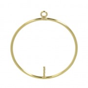 Pendente rotondo 28 mm per perla mezzo foro Gold filled x1|raw }}
