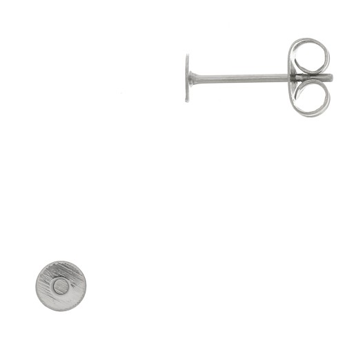 Orecchini a chiodo disco 4 mm Acciaio Inox x2