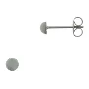 Orecchini a chiodo disco 4 mm Acciaio Inox x2