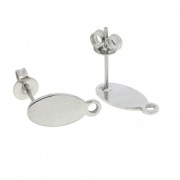Monachelle ovali con anelllino da decorare 12.5x6mm Acciaio Inox x2