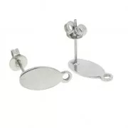 Monachelle ovali con anelllino da decorare 12.5x6mm Acciaio Inox x2