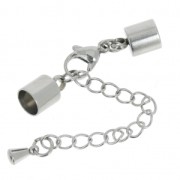 Chiusura a moschettone da 12 mm + catena con cordino da 6 mm in acciaio inossidabile 304L x1