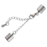 Chiusura a moschettone da 9 mm + catena con cordino da 6 mm - Acciaio inossidabile 304L x1