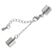 Chiusura a moschettone da 9 mm + catena con cordino da 6 mm - Acciaio inossidabile 304L x1