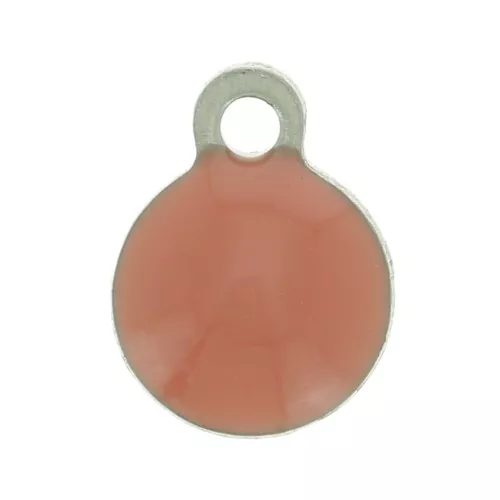 Ciondoli rotondi in acciaio inox e resina epossidica 6 mm - Rosa antico x5