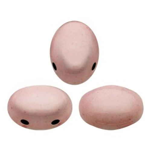 Perle in vetro Samos® par Puca® 5x7mm Opaque Light Rose Ceramic Look x10g