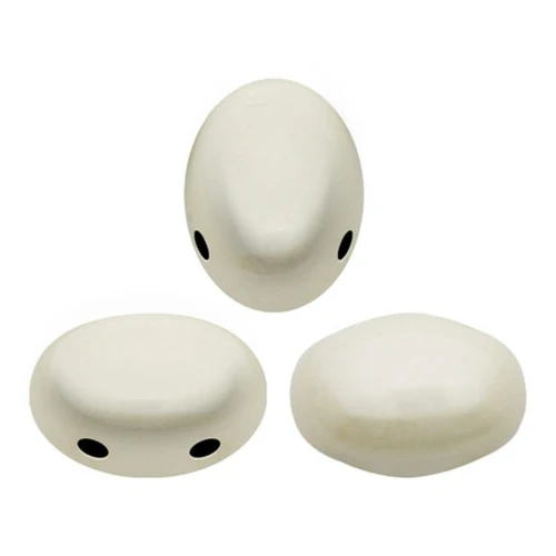 Perle in vetro Samos® par Puca® 5x7mm Opaque White Ceramic Look x10g
