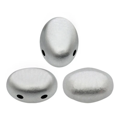 Perle in vetro Samos® par Puca® 5x7mm Silver Mat x10g