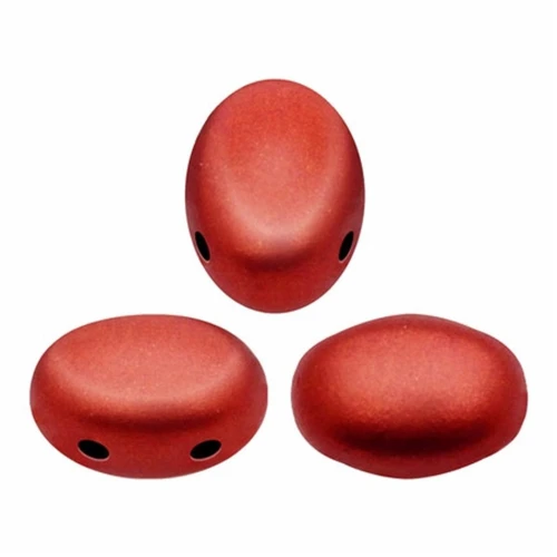 Perle in vetro Samos® par Puca® 5x7mm Red Metallic Mat x10g