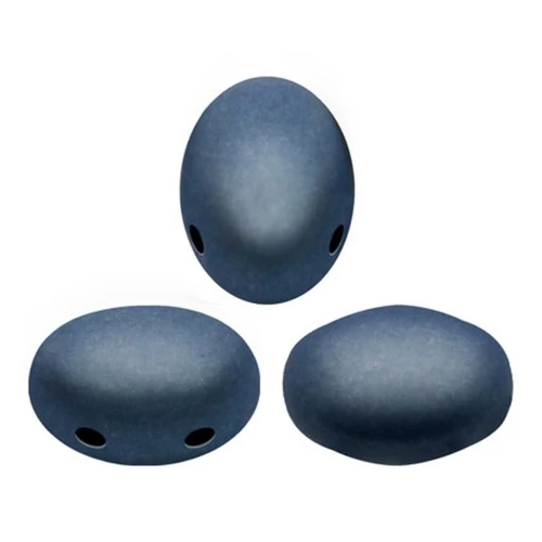 Perle in vetro Samos® par Puca® 5x7mm Dark Blue Metallic Mat x10g