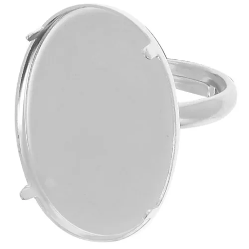 Anello Castone retro piatto mm. 25x18 Argento 925 x1