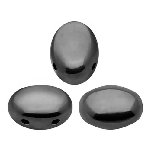 Perle in vetro Samos® par Puca® 5x7mm Jet Hematite x10g