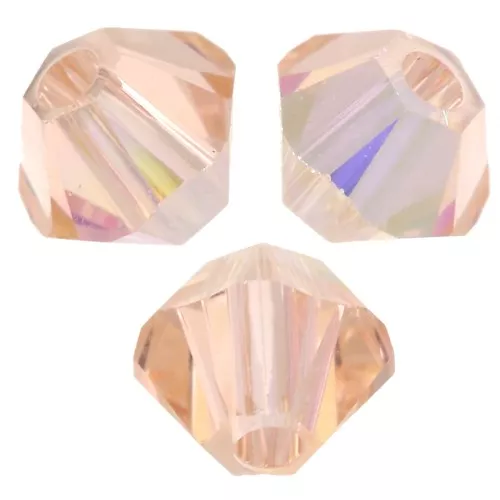 PureCrystal Biconi di cristallo da 3 mm - Light Peach AB x50