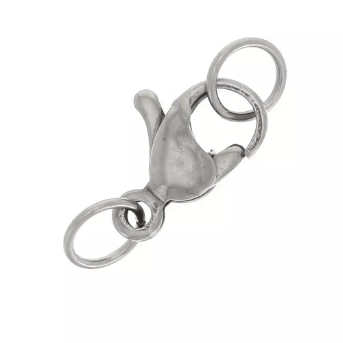 Chiusura moschettone con anellini aperti 11 mm Acciaio inox x1