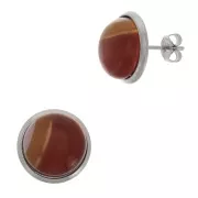 Orecchini per cabochon retro piatto 12 mm Acciaio Inox x2