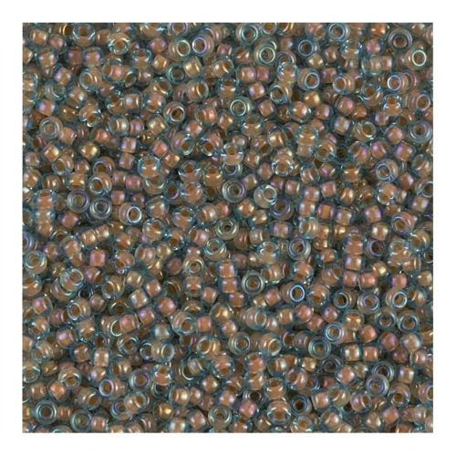 Rocaille Miyuki 11/0 351 - Luster Aqua Peach Lined