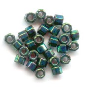 Miyuki Delica 11/0 Hex Cut DBC0027 - Verde scuro Iris metallizzato x8g