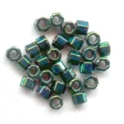 Miyuki Delica 11/0 Hex Cut DBC0027 - Verde scuro Iris metallizzato x8g