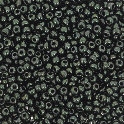 Perla Preciosa 11/0 2 mm - Nero lucido verde x 20 g