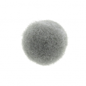 Pompon rotondo sintetico 10 mm Grigio x1