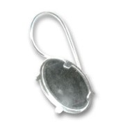 Ganci castone cabochon fondo piatto in Argento 925 x2